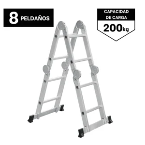 Escalera multiposicion de 8 peldaños 150 kg Truper