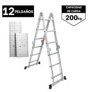 Escalera multiposicion de 16 peldaños 150 kg Truper